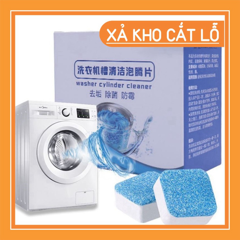 [𝐗𝐚̉ 𝐊𝐡𝐨] [𝐒𝐢̉ 19𝐊][Hộp 12 viên] Viên tẩy lồng giặt kháng khuẩn, loại bỏ các chất cặn bên trong máy giặt