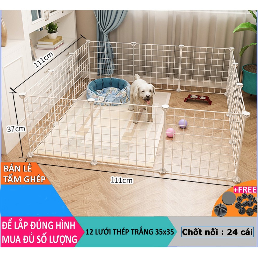 Chuồng chó, chuồng mèo (Bán Theo Tấm) bằng tấm nhựa ghép, tấm lưới sắt, thép 35x35