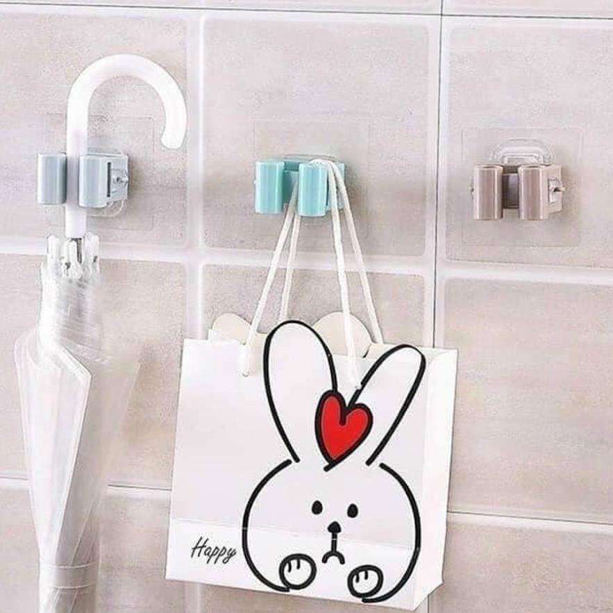 Móc kẹp chổi dán tường siêu chắc tiện dụng, Móc treo đồ nhà tắm và nhà bếp hiện đại nhỏ gọn đa năng