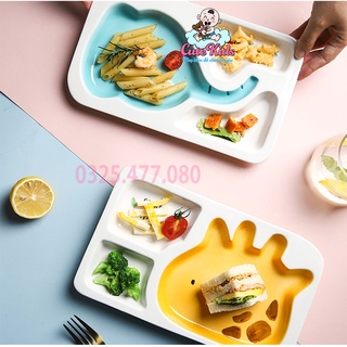 Bát ăn dặm gốm sứ cao cấp cho bé, khay chén bát ăn dặm hình con vật đáng yêu dành cho trẻ ăn dặm -Cutekids.