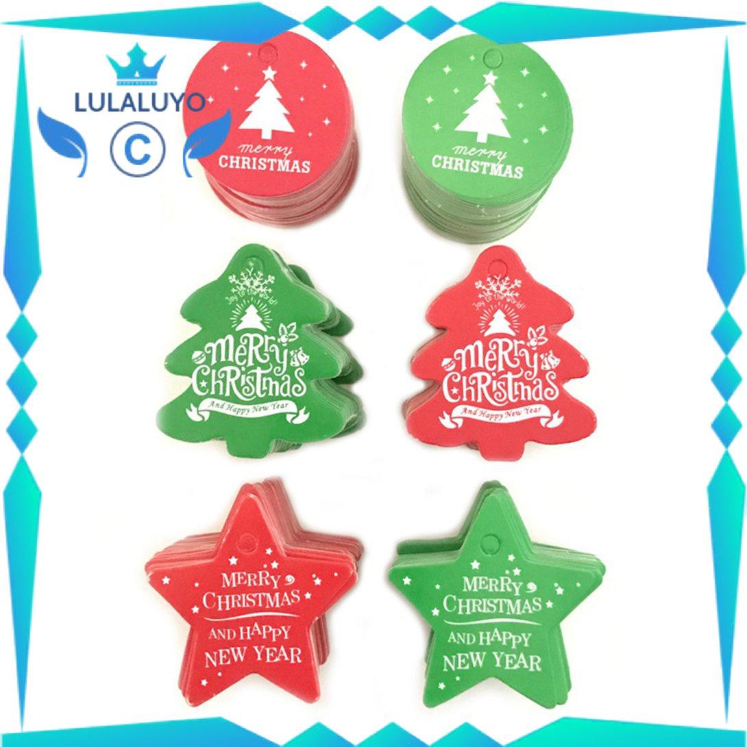 [Giáng sinh] Christmas Baking Tag Christmas Tree Paper Hanging Tag Wrapping Packaging Tag .lu