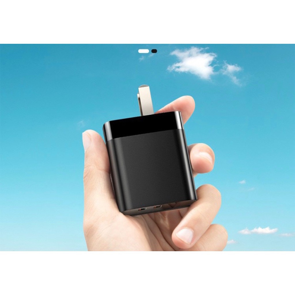 Cốc Sạc Nhanh 2 Cổng 18W Baseus CCJMHA - CCJMHC Mặt Gương Hiển Thị - Bảo Hành 1 Đổi 1