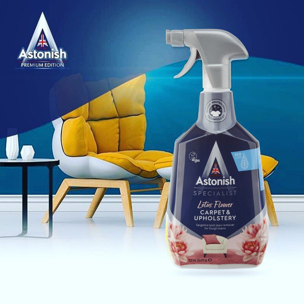 Dung dịch xịt tẩy thảm  ghế sofa, ghế  ô tô nỉ Astonish C6720, 750ml, Thương hiệu Anh Quốc