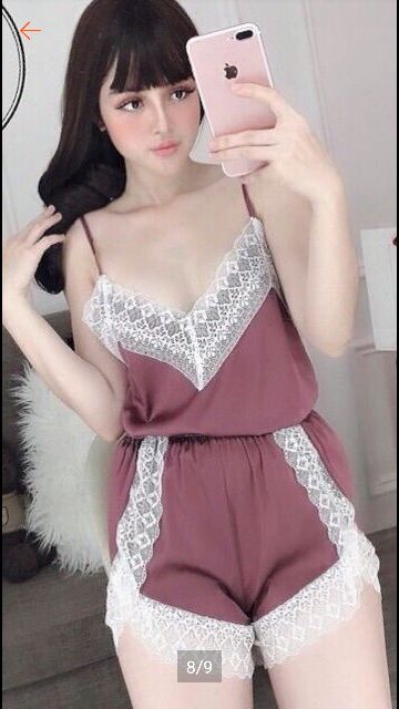 [ SiZE :M ,L ,XL 43-65kg ] Đồ Bộ Ngủ Lụa 2 Dây SEXY Phối Ren Trắng | BigBuy360 - bigbuy360.vn