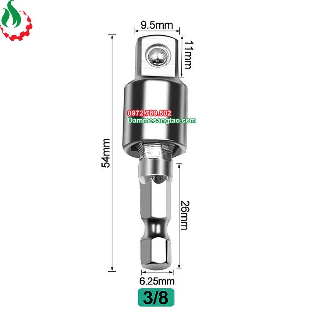 DMST Khớp xoay đa năng lắc léo đầu bulong chuôi lục giác