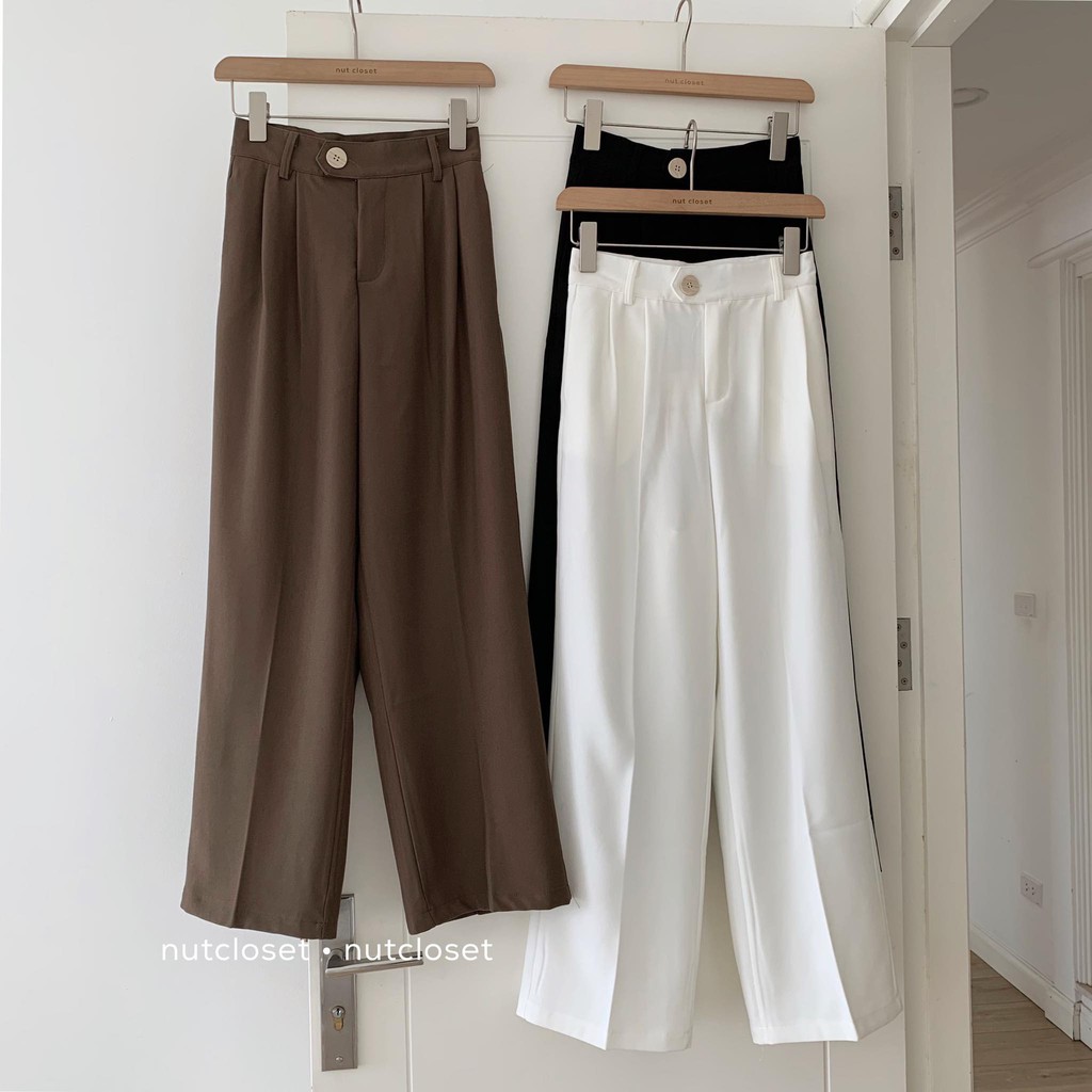 Quần ống suông 1 cúc to _ Q0049