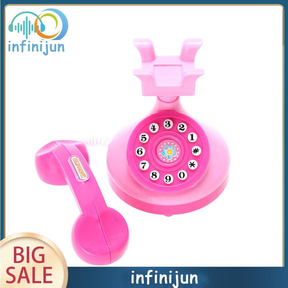Đồ chơi điện thoại để bàn màu hồng cho bé