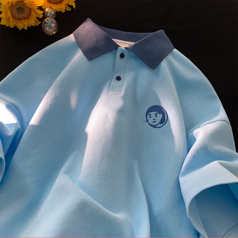 Áo polo unisex tay lỡ form rộng , áo thun cổ bẻ nam nữ chất cotton cá sấu mềm và mát, logo thêu – MayLinh shop