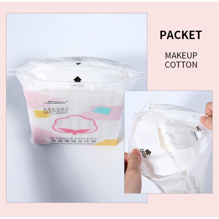 Bộ 222 Bông Tẩy Trang, Giấy Rửa Mặt Cotton Lameila Mềm Mịn