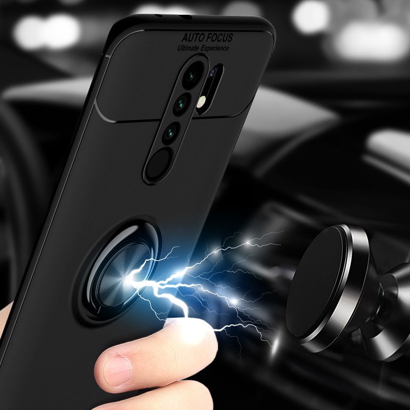 Ốp Lưng Silicone Có Nhẫn Đỡ Điện Thoại Cho Xiaomi Redmi 9 9a 9c / Pocophone C3 Poco M2 F2 Pro