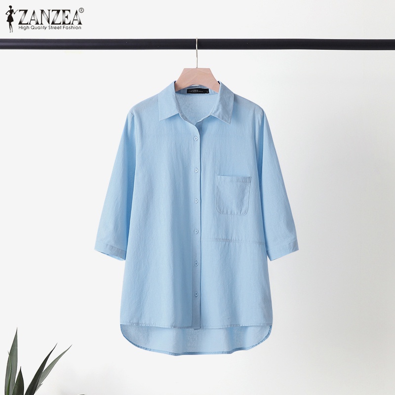 Áo sơ mi nữ tay lửng 3/4 Zanzea thời trang cá tính