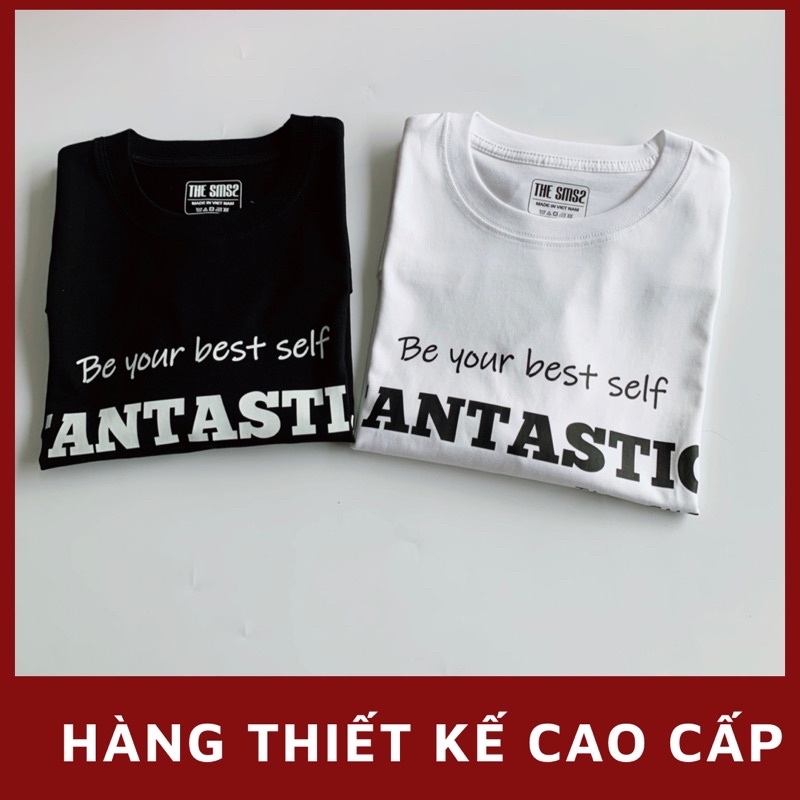 Áo thun nam nữ unisex tay lỡ,cotton cao cấp co dãn 4 chiều, dáng form rộng, hàng thiết kế in chữ FANTASTIC.