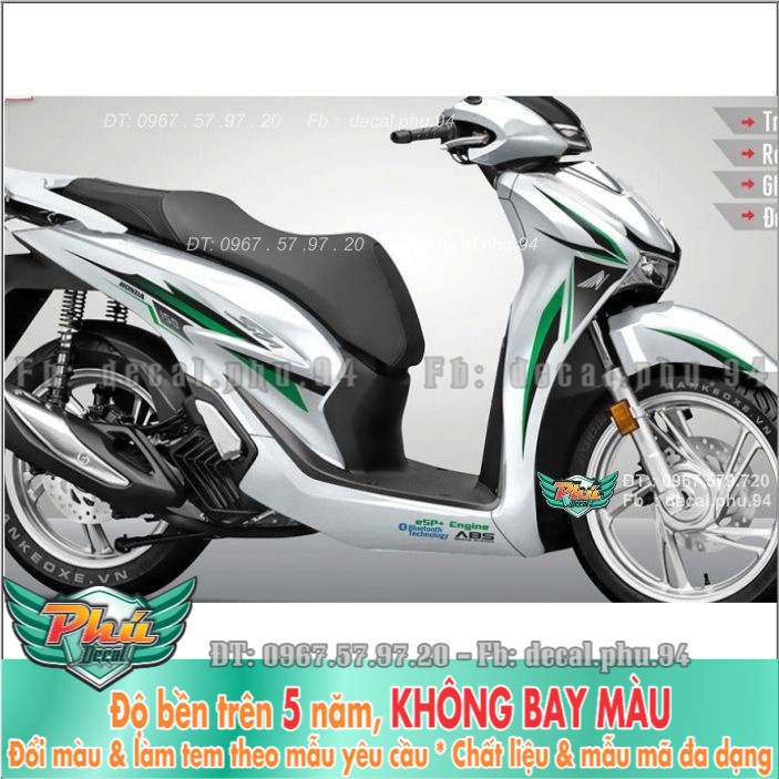 Tem rời SH 2020 Chỉ Xanh đen dán xe trắng (B) -1