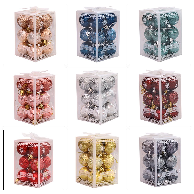 Quả châu 4cm nhiều màu sắc dùng trang trí cây thông noel