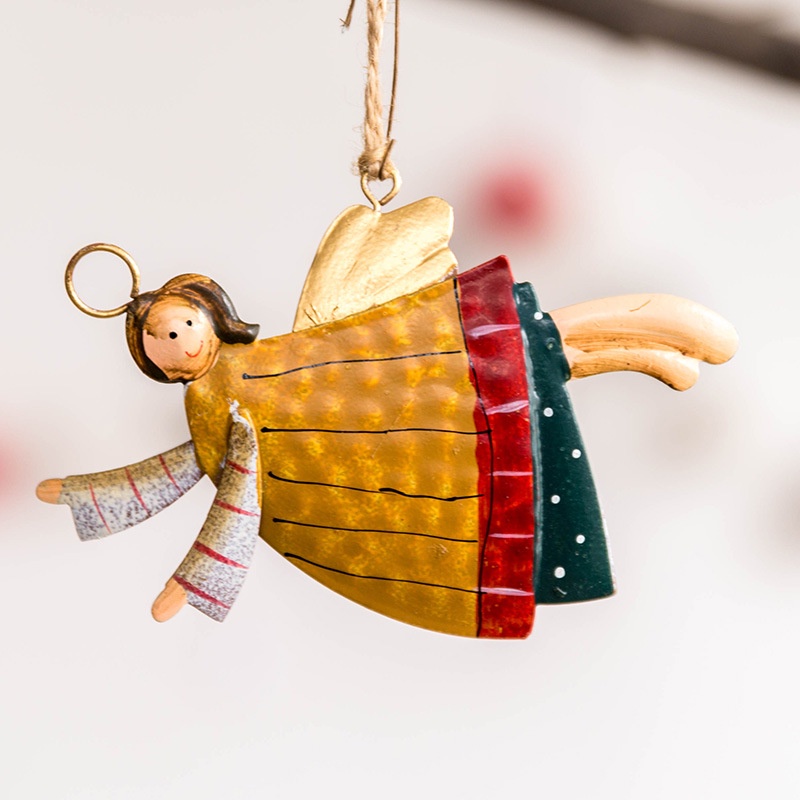 Phụ kiện treo trang trí cây thông noel thiết kế hình thiên thần bằng kim loại đáng yêu