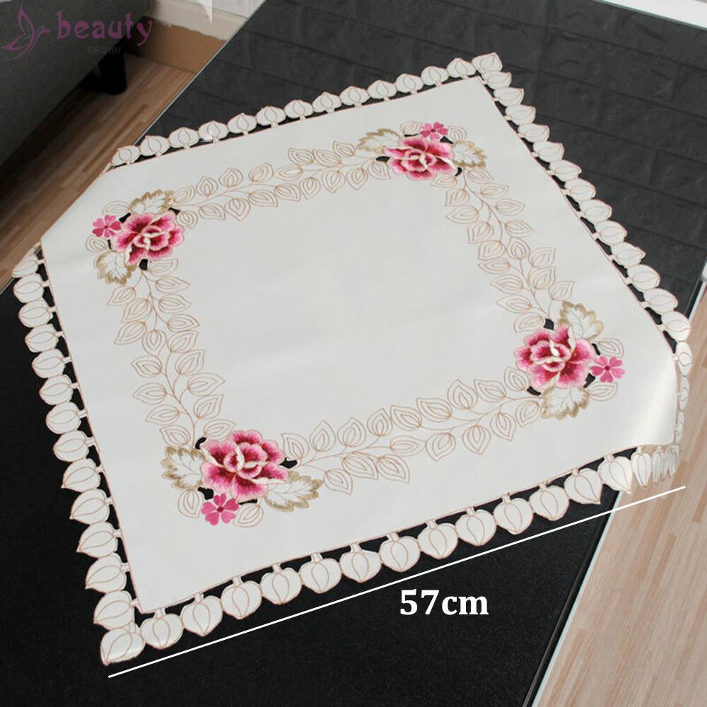 Khăn Trải Bàn Trang Trí Thêu Hoa Phong Cách Vintage