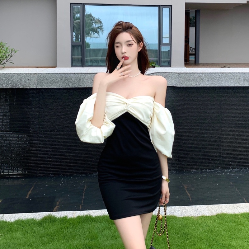 Đầm COZOK tay ngắn ôm eo tôn dáng thời trang cho nữ