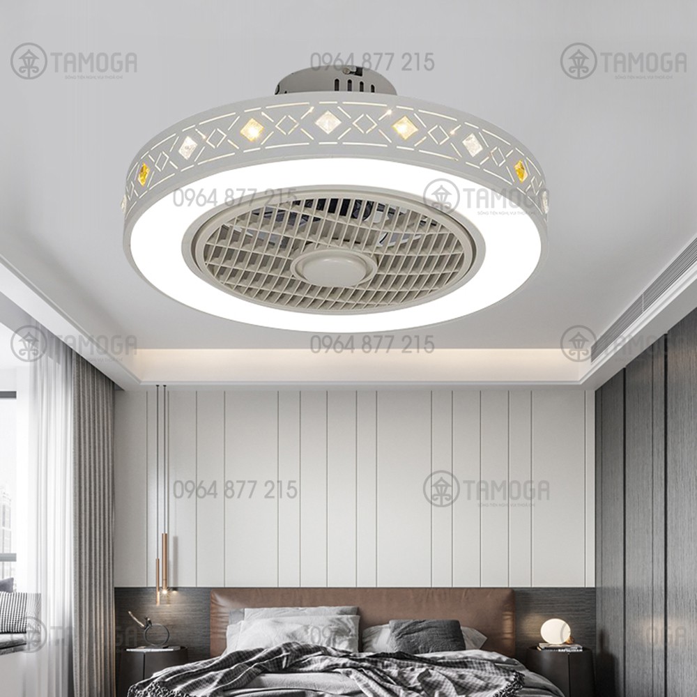 Quạt trần đèn, quạt trang trí phòng khách DQ 8045 + Tặng kèm khiển