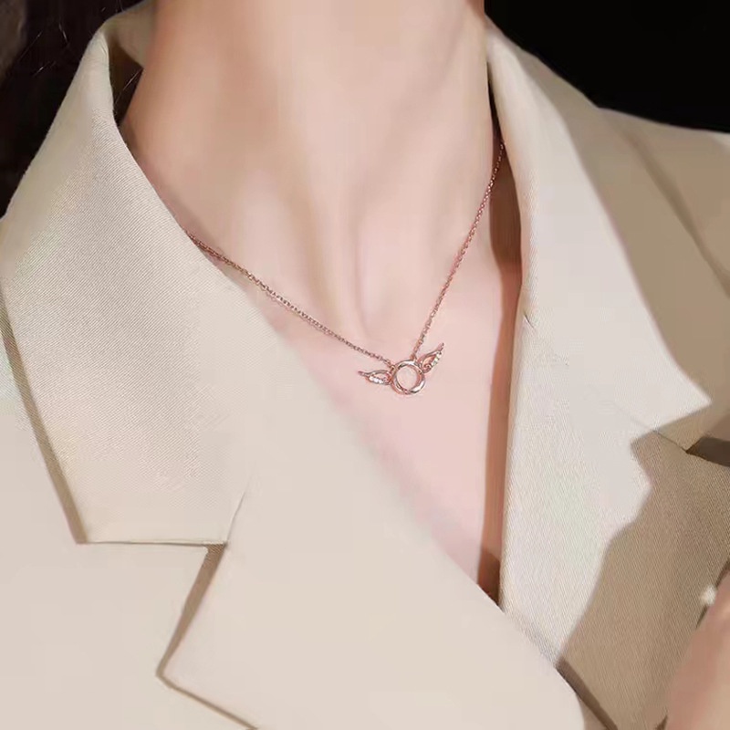 Vòng cổ Mặt Đôi Cánh Thiên Thần Đính Đá Pha Lê