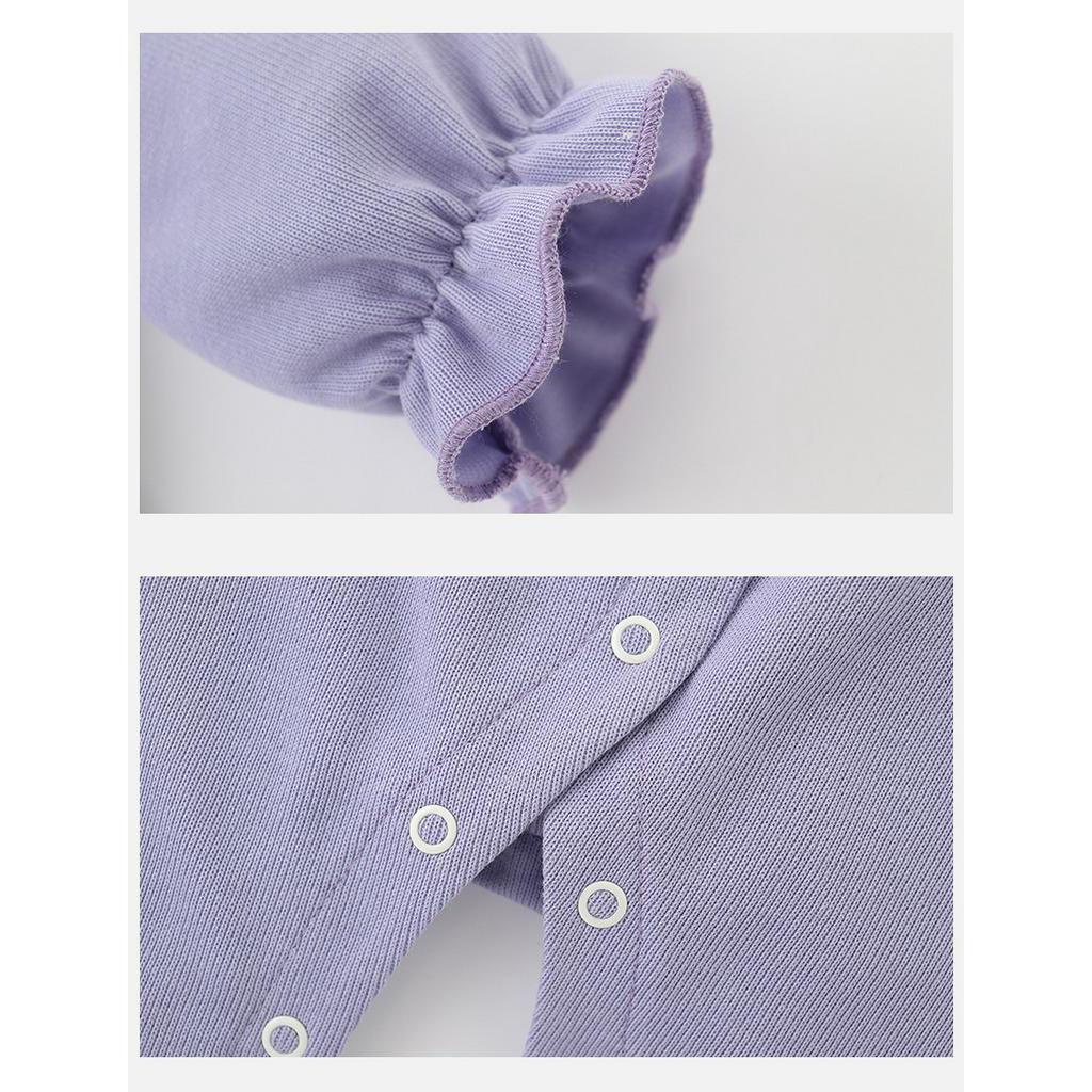 Áo liền quần tay dài màu tím thời trang đáng yêu cho bé gái