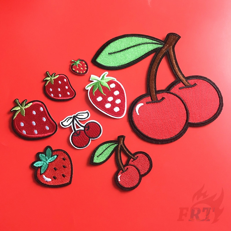 Set 1/2 Miếng Vá Ủi Thêu Dùng Trang Trí Áo Quần Hình Trái Cây Xinh Xắn