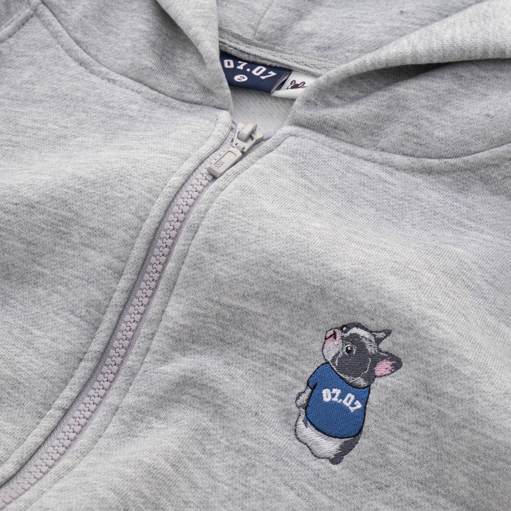 Áo khoác Zipper Hoodie "SEVENZIA Signature" Heather Gray