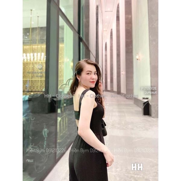 Jumpsuits đen 2 dây khoét lưng