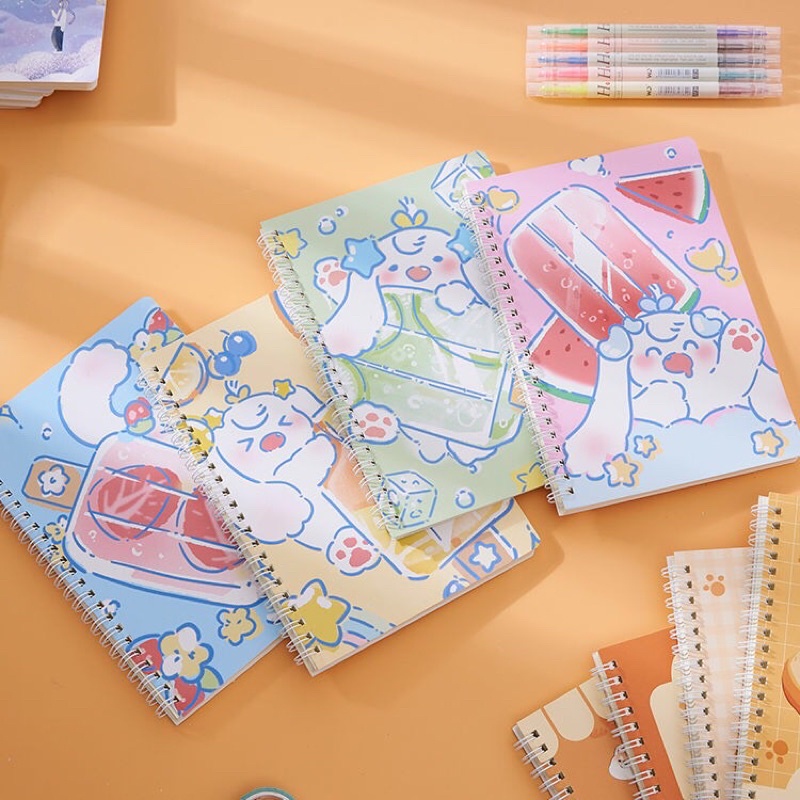 Sổ tay lò xo A5 - B5 hoạt hình dễ thương phong cách Hàn Quốc