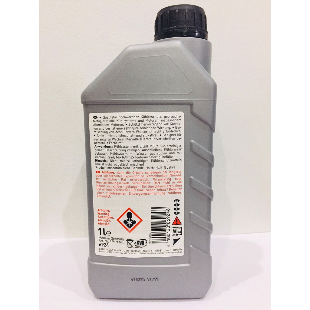 Nước làm mát Liqui moly đỏ  " pha sẵn "  1L sử dụng cho Xe Máy , OTO