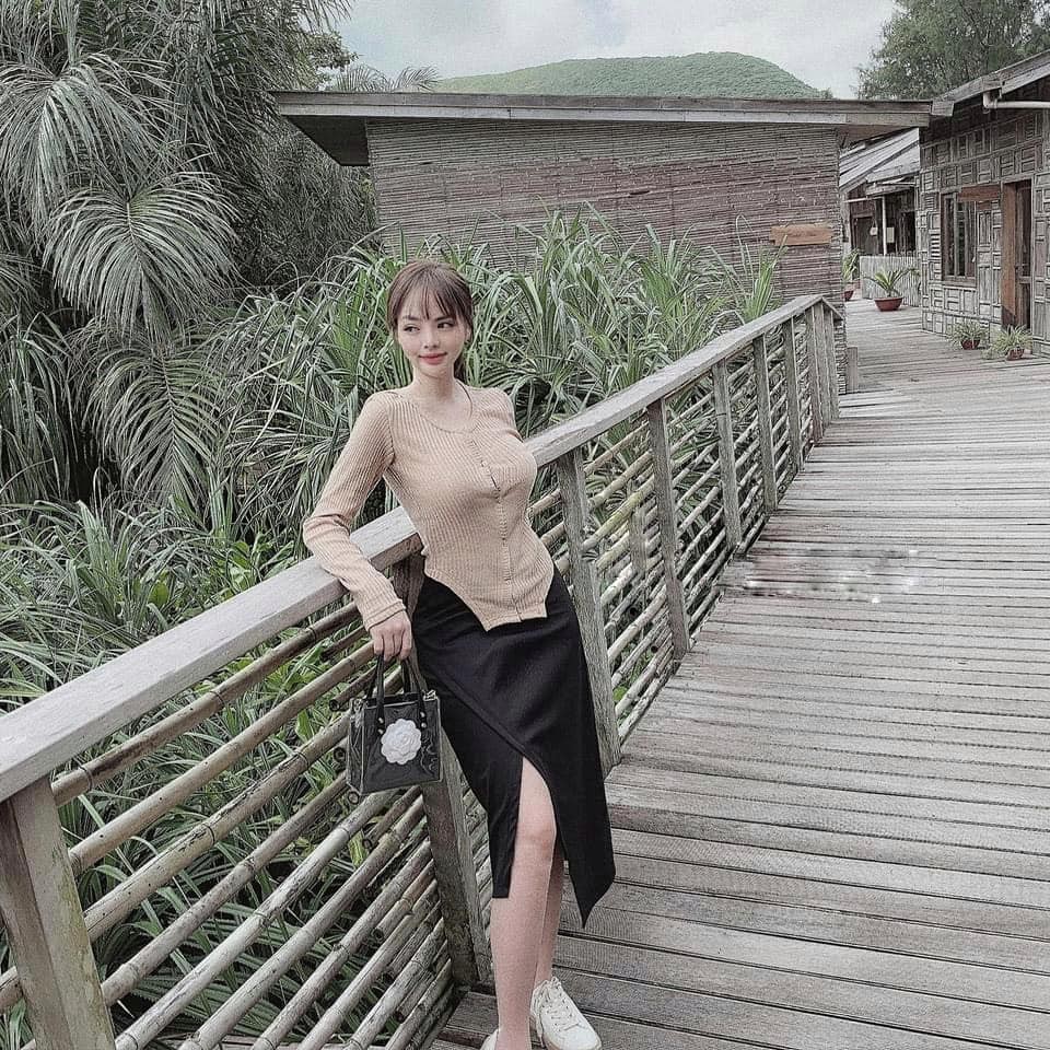 SÉT ÁO LEN CÀI CÚC MIX CHÂN VÁY XẺ | BigBuy360 - bigbuy360.vn