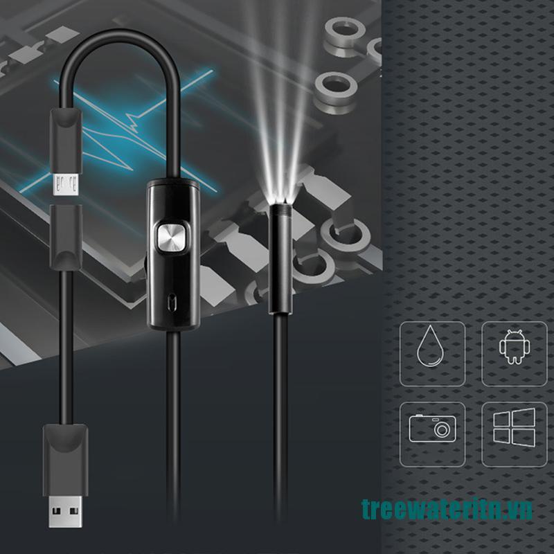 Camera Nội Soi 7mm 1-10m Micro Usb + Usb Kết Nối Với Điện Thoại Android Chất Lượng Cao