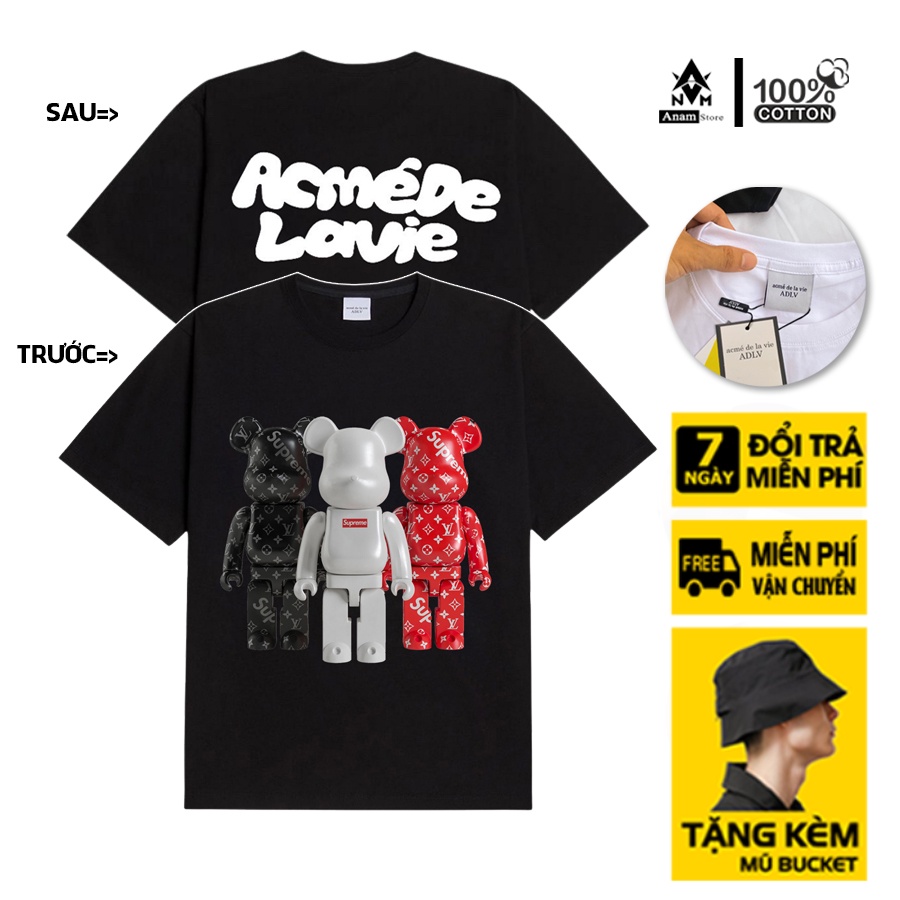 Áo thun bearbrick 6 cotton 100% chính phẩm, form oversize, chuẩn hàng xịn, full tem mạc, Anam Store