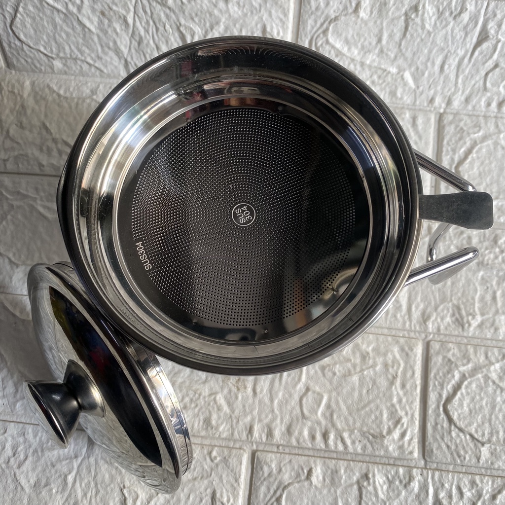 Ca lọc các tạp chất. Lọc dầu, cà phê, lọc cặn. Chất liệu Inox 304 thép không gỉ. Núm nắp inox