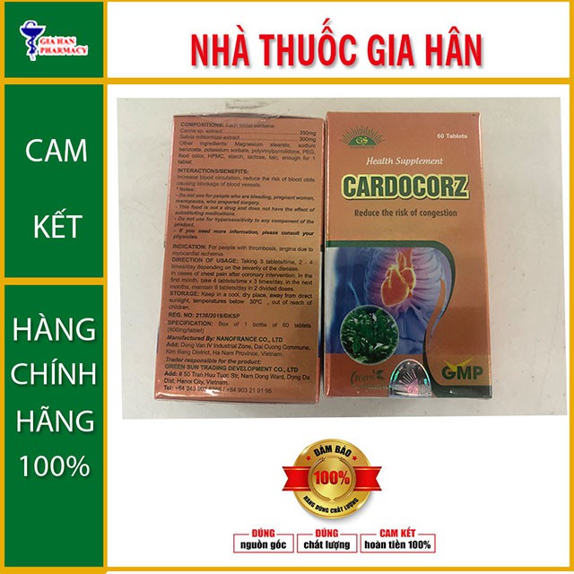 CARDOCORZ - Phòng và Hỗ Trợ bệnh đau thắt ngực do thiếu máu cơ tim