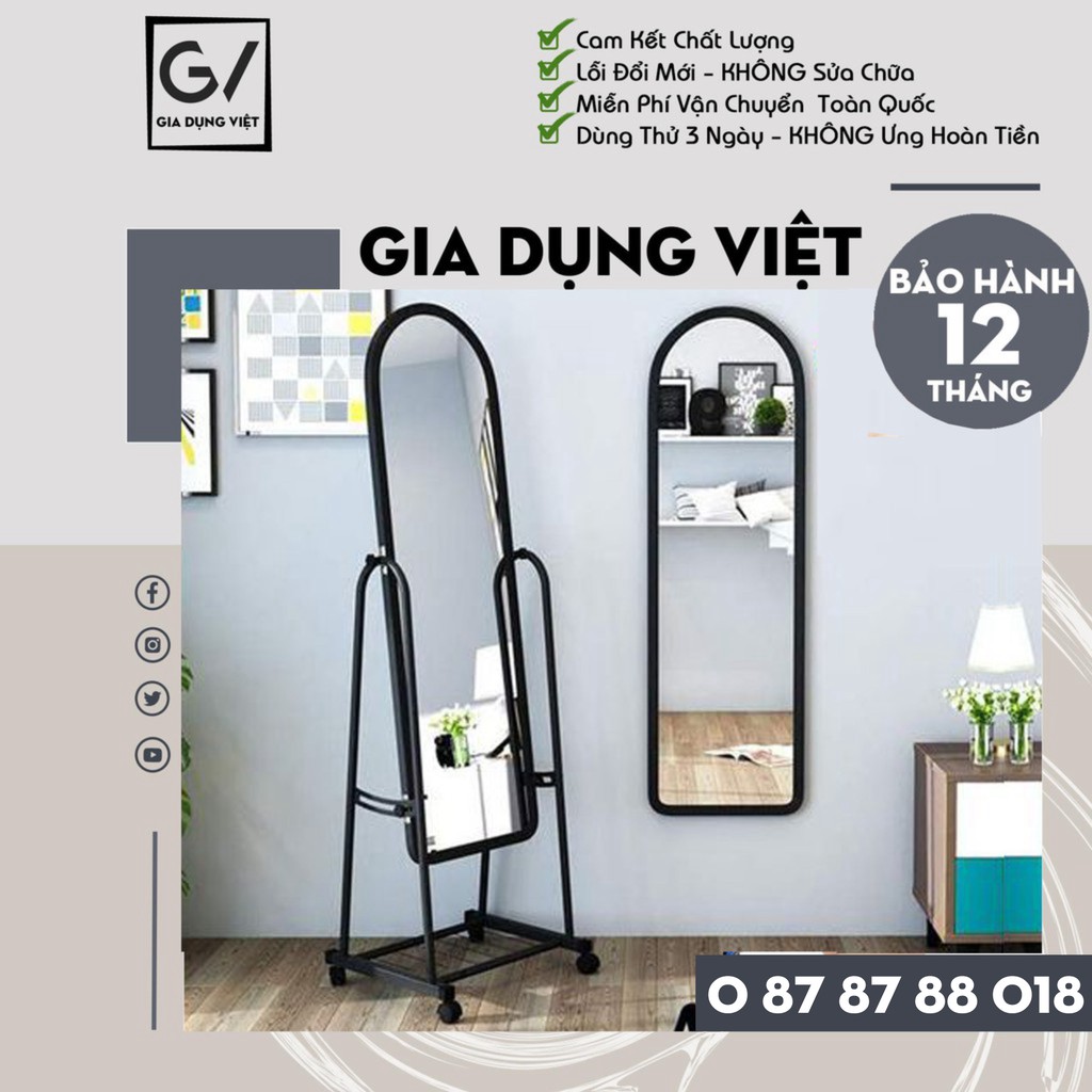 [ĐƯỢC KIỂM HÀNG KHI NHẬN] Gương di động toàn thân cao cấp, gương soi di động tiện dụng có bánh xe