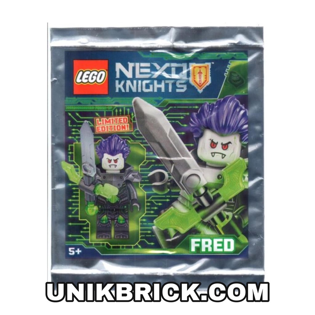 Lego UNIK BRICK Nexo Knights 271826 Fred Foil Pack Polybag Túi nhân vật hiệp sĩ chính hãng (như hình).