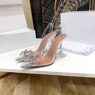 MHO(ẢNH THẬT) Sandal Mica Trong Lót Nâu Nơ Đá Gót Lúp 7p Fullbox Cao Cấp Xịn 2020