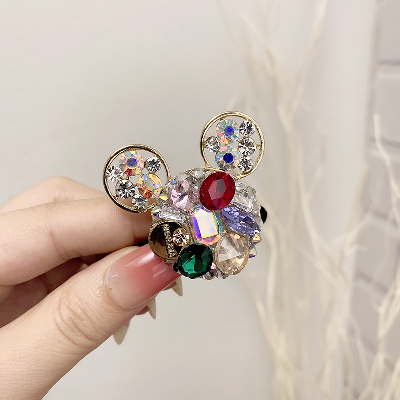 Dây Thun Cột Tóc Bằng Cao Su Co Giãn Đính Đá Pha Lê Hình Chuột Mickey Hoạt Hình Thời Trang Mùa Hè Dành Cho Nữ 2021