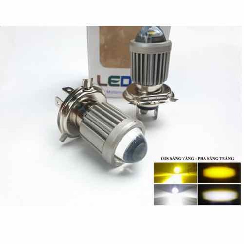 Đèn pha H4 siêu sáng - 2 chế độ sáng vàng và trắng