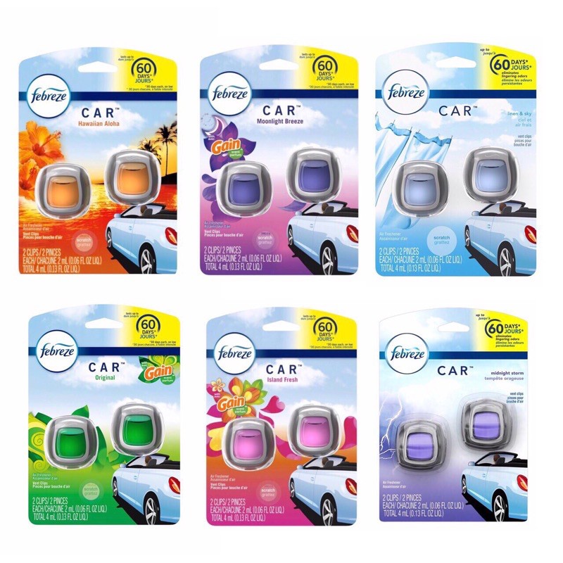 COMBO 5 Nước hoa xe hơi Febreze USA