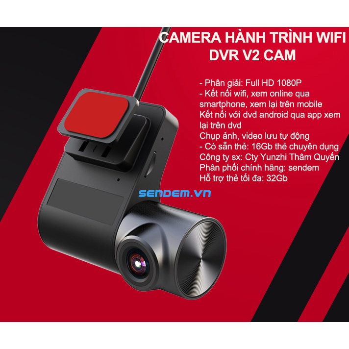 CAMERA HÀNH TRÌNH WIFI V2 KẾT NỐI MÀN HÌNH ANDROID , ĐỘ PHÂN GIẢI FULL HD 1080P