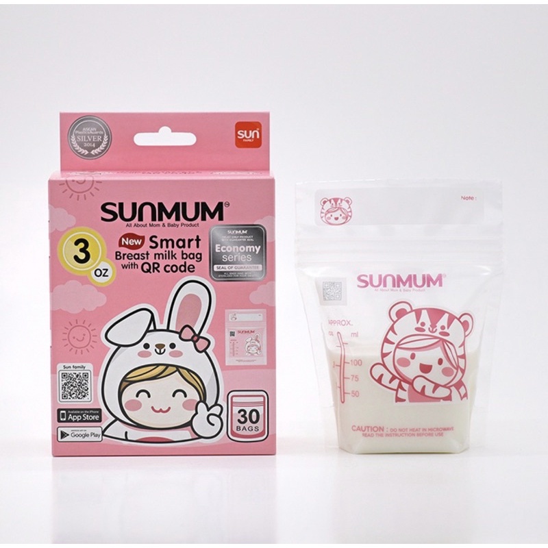 Túi trữ sữa sunmum 100ml hộp 30 túi(mẫu mới)