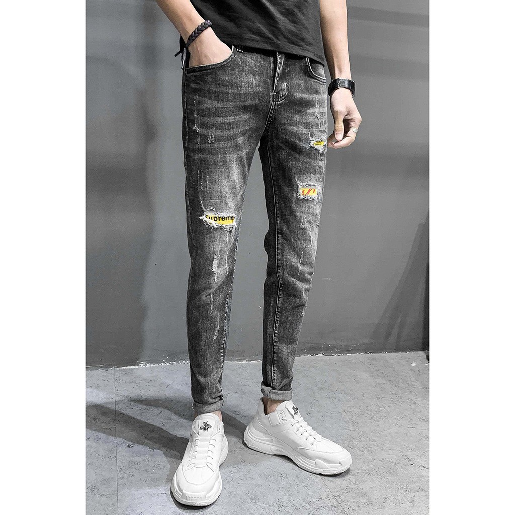 Quần Nam Jean Chất Bò Rách Gối Năng Động | BigBuy360 - bigbuy360.vn