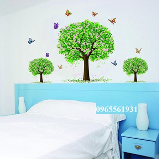 Decal Dán Tường, Tranh Chi Tiết Bóc Dán Sẵn Keo 3 Cây Xanh