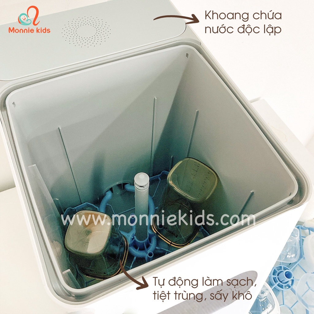 Máy rửa bình sữa cho bé Moaz Bebe Mb035 , máy tiệt trùng sấy khô hơi nước - Monnie Kids