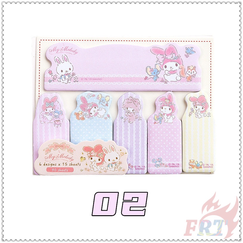 90 Tờ ✿ Ghi Chú Dính Chỉ Số Sanrio Q-2 ✿ Nhãn Dán Ghi Chú Đánh Dấu Trang Sách Hình Hello Kitty / My Melody / Gudetama / Little Twin Stars