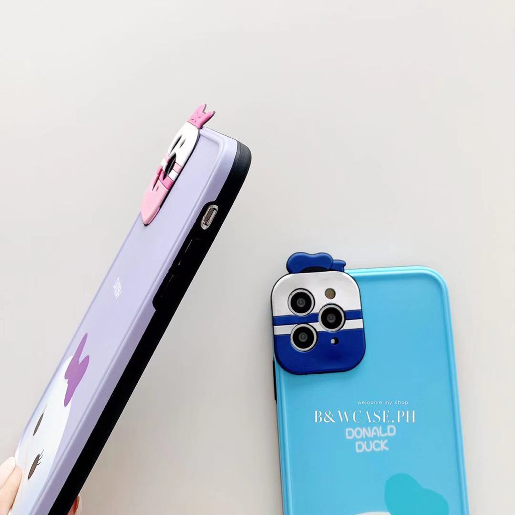 Cartoon Donald Duck Daisy Cute 3D Lens protection Phone Case For IPhone 12 11 Pro Max IX XS MAX iPhone 7 i8 Plus XR SE2020 Case Full soft cover