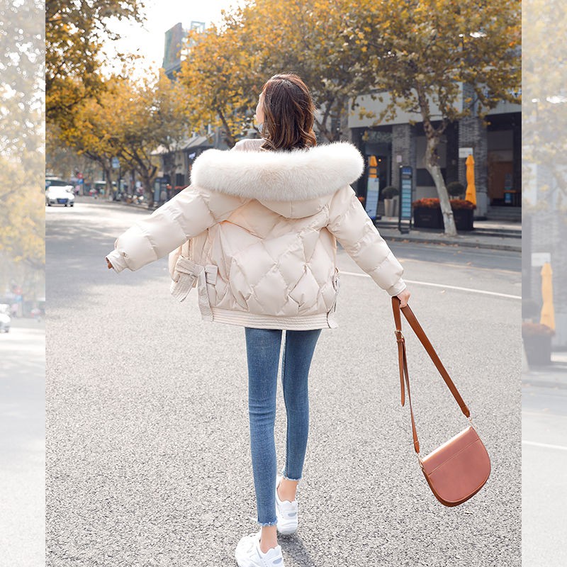 Áo Khoác Nữ Đệm Cotton Dáng Ngắn Phong Cách Hàn Quốc Thời Trang Mùa Đông