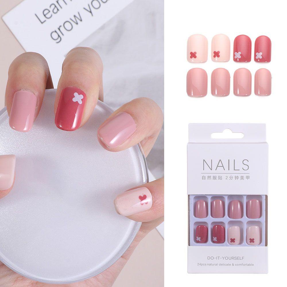 Bộ Móng Tay Giả Đầu Tròn Che Phủ Toàn Diện