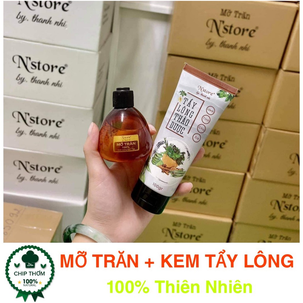 [Combo Triệt Lông Vĩnh Viễn]| Kem Tẩy Lông Thảo Dược & Mỡ Trăn Nguyên Chất N’store